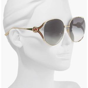 63mm Gradient Oversize Open Temple Round Sunglasses WORN 3-4 TIMES